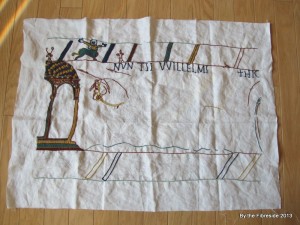 Progress on the Bayeux Tapestry as at Sept. 8, 2013.