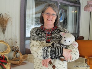 Colourwork sweaters run in the family - Mom with her 'grand-lamb.' ;)