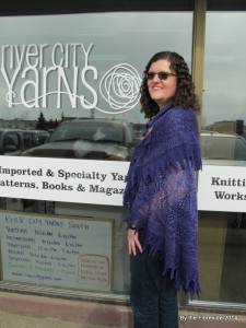 Shawl in natural light - and it was warm enough to be outside in just the shawl too!